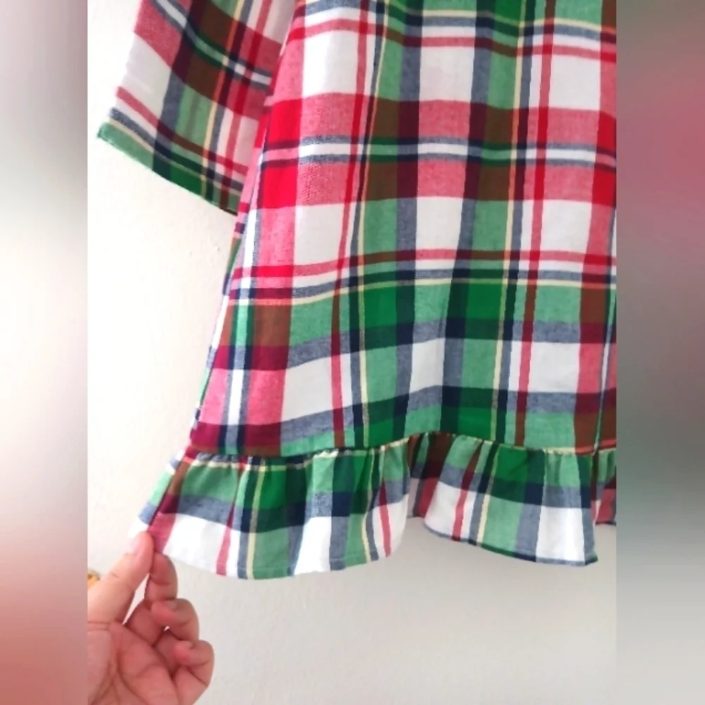 Jammies For Your Families® Christmas Kitsch Plaid Nightgown . Size L (10-12).